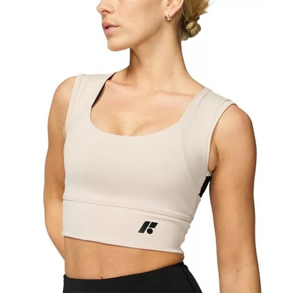 NWT Forme Power Sports Bra Workout Top Ecru Tan Cream Black Large T Swift